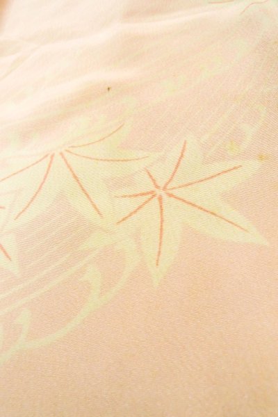 画像10: P0226B 女性用 襦袢   シルク（正絹） 淡い桃色,  もみじ 【中古】【USED】【リサイクル】 ★★☆☆☆【P0226B】 (10)