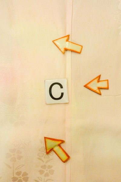 画像14: P0226C 女性用 襦袢   シルク（正絹） 淡い桃色,  もみじ 【中古】【USED】【リサイクル】 ★★☆☆☆【P0226C】 (14)