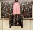 画像1: P0312A 女性用 羽織   シルク（正絹） 黒,  椿 【中古】【USED】【リサイクル】 ★★★★☆【P0312A】 (1)