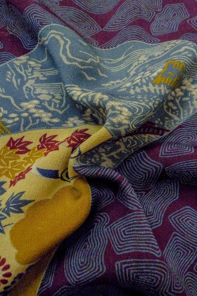 画像11: P0312C 女性用 羽織   シルク（正絹） 深い紫色,  もみじ 【中古】【USED】【リサイクル】 【P0312C】 (11)