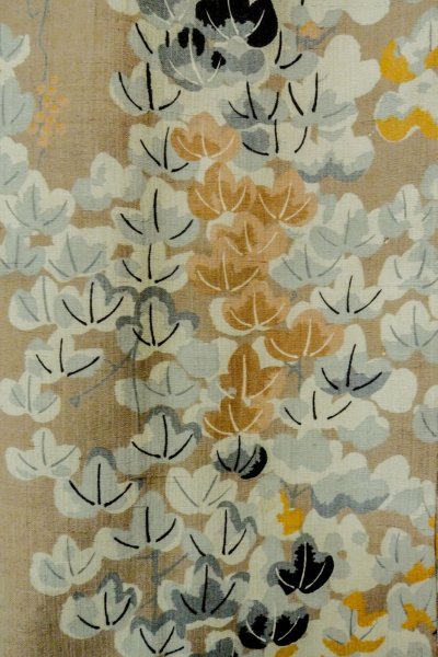 画像5: P0312G 女性用 羽織   シルク（正絹） 灰色がかった茶色,  つた 【中古】【USED】【リサイクル】 ★★☆☆☆【P0312G】 (5)