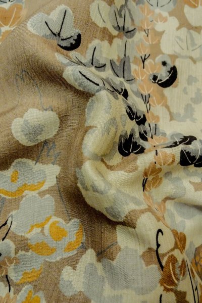 画像11: P0312G 女性用 羽織   シルク（正絹） 灰色がかった茶色,  つた 【中古】【USED】【リサイクル】 ★★☆☆☆【P0312G】 (11)