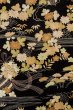 画像3: P0312J 女性用 羽織   シルク（正絹） 黒,  菊 【中古】【USED】【リサイクル】 ★★☆☆☆【P0312J】 (3)