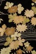 画像7: P0312J 女性用 羽織   シルク（正絹） 黒,  菊 【中古】【USED】【リサイクル】 ★★☆☆☆【P0312J】 (7)
