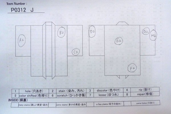 画像13: P0312J 女性用 羽織   シルク（正絹） 黒,  菊 【中古】【USED】【リサイクル】 ★★☆☆☆【P0312J】 (13)