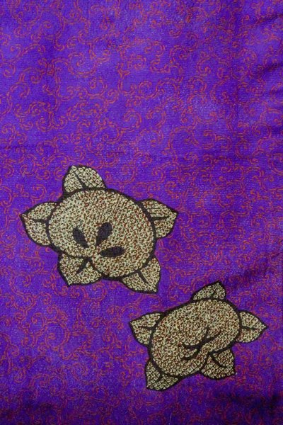 画像4: P0312K 女性用 羽織   シルク（正絹） 鮮やか紫色,  橘 【中古】【USED】【リサイクル】 ★★★☆☆【P0312K】 (4)