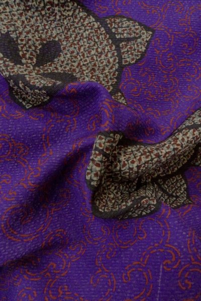 画像12: P0312K 女性用 羽織   シルク（正絹） 鮮やか紫色,  橘 【中古】【USED】【リサイクル】 ★★★☆☆【P0312K】 (12)