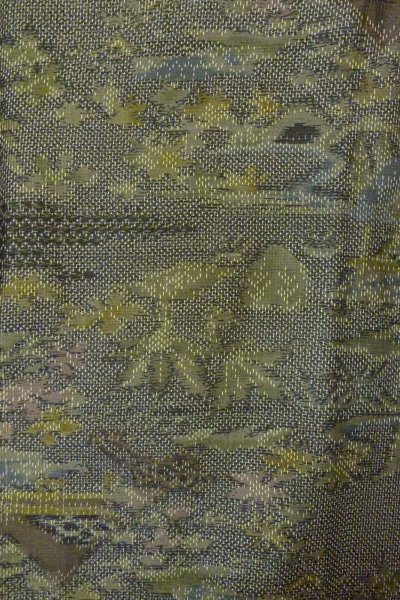 画像3: P0408C 女性用 紬   シルク（正絹） 灰色,  花 【中古】【USED】【リサイクル】 ★★★★☆【P0408C】 (3)