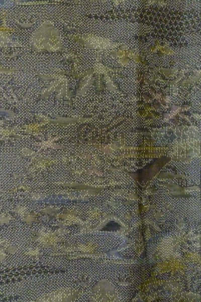 画像4: P0408C 女性用 紬   シルク（正絹） 灰色,  花 【中古】【USED】【リサイクル】 ★★★★☆【P0408C】 (4)