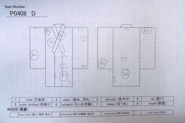 画像13: P0408D 女性用 紬   シルク（正絹） 薄いベージュ,  流水 【中古】【USED】【リサイクル】 ★★☆☆☆【P0408D】 (13)