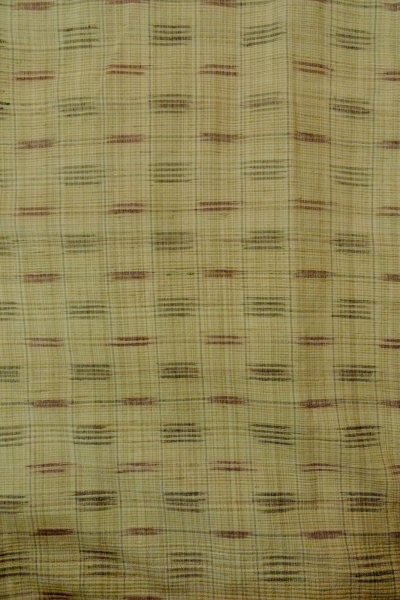 画像4: P0408N 女性用 紬   シルク（正絹） 緑みベージュ,  チェック柄 【中古】【USED】【リサイクル】 ★★☆☆☆【P0408N】 (4)