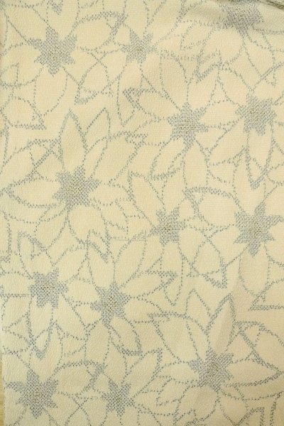 画像3: P0408P 女性用 織   シルク（正絹） 白,  花 【中古】【USED】【リサイクル】 ★★☆☆☆【P0408P】 (3)