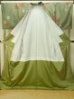 画像2: P0408U 女性用 紬   シルク（正絹） 灰色がかった緑色,  縞 【中古】【USED】【リサイクル】 ★★★☆☆【P0408U】 (2)