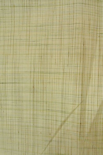 画像3: P0408X 女性用 紬   シルク（正絹） 薄い緑みアイボリー,  チェック柄 【中古】【USED】【リサイクル】 ★★★☆☆【P0408X】 (3)