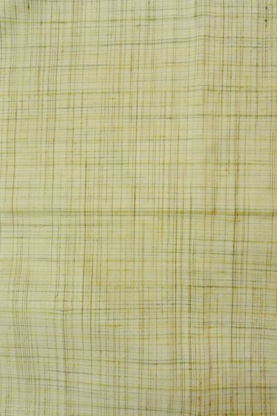 画像4: P0408X 女性用 紬   シルク（正絹） 薄い緑みアイボリー,  チェック柄 【中古】【USED】【リサイクル】 ★★★☆☆【P0408X】 (4)