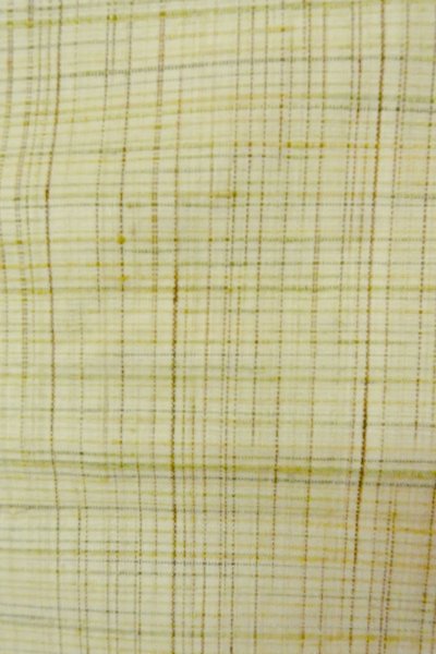 画像7: P0408X 女性用 紬   シルク（正絹） 薄い緑みアイボリー,  チェック柄 【中古】【USED】【リサイクル】 ★★★☆☆【P0408X】 (7)