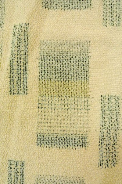 画像5: P0409B 女性用 織  塩沢紬  シルク（正絹） 薄いアイボリー,  四角 【中古】【USED】【リサイクル】 ★★★☆☆【P0409B】 (5)