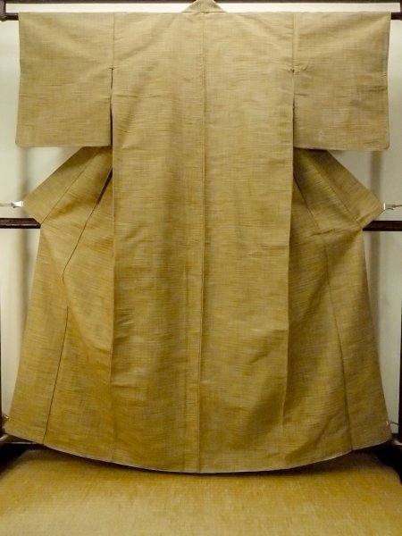 画像1: P0409C 女性用 紬   シルク（正絹） 紫み茶色,  抽象的模様 【中古】【USED】【リサイクル】 ★★★☆☆【P0409C】 (1)
