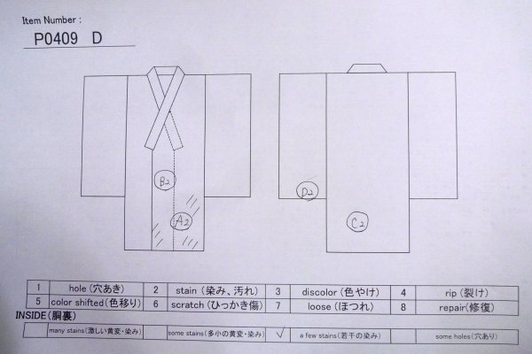 画像13: P0409D 女性用 紬  十日町紬  シルク（正絹） 淡い青緑色,  花 【中古】【USED】【リサイクル】 ★★☆☆☆【P0409D】 (13)