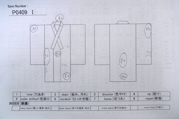 画像11: P0409I 女性用 紬   シルク（正絹） 薄い藍,  チェック柄 【中古】【USED】【リサイクル】 ★★☆☆☆【P0409I】 (11)