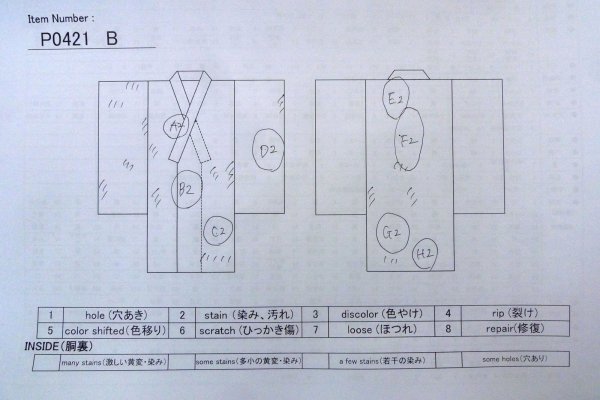 画像13: P0421B 女性用 襦袢   シルク（正絹） 淡い水色,  ぼかし 【中古】【USED】【リサイクル】 ★★☆☆☆【P0421B】 (13)