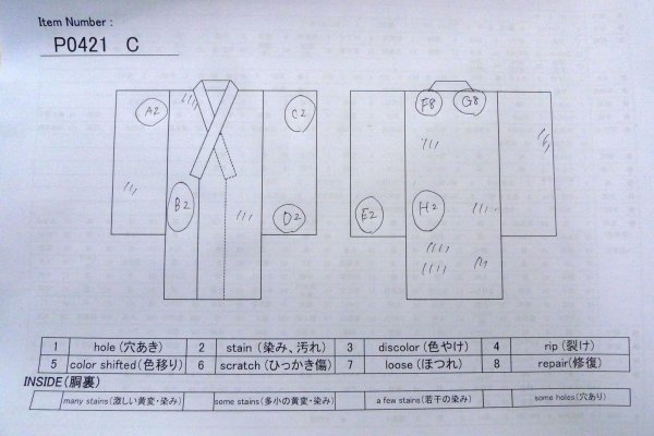 画像13: P0421C 女性用 襦袢   シルク（正絹） 赤色,  梅 【中古】【USED】【リサイクル】 ★★☆☆☆【P0421C】 (13)