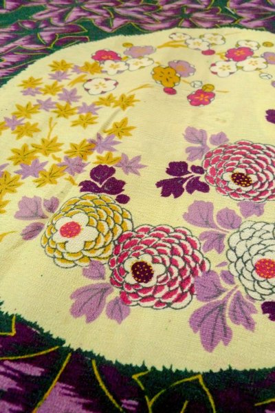 画像9: P0421D 女性用 襦袢   シルク（正絹） 深い緑色,  ぼたん 【中古】【USED】【リサイクル】 ★☆☆☆☆【P0421D】 (9)