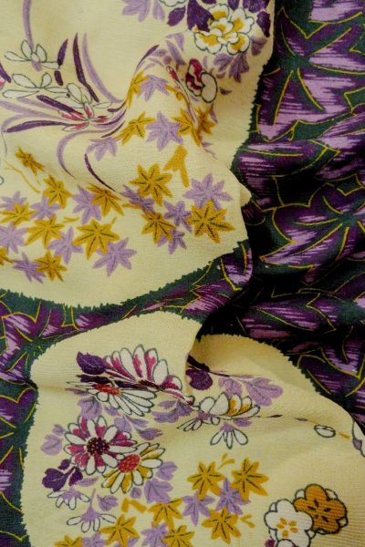 画像12: P0421D 女性用 襦袢   シルク（正絹） 深い緑色,  ぼたん 【中古】【USED】【リサイクル】 ★☆☆☆☆【P0421D】 (12)