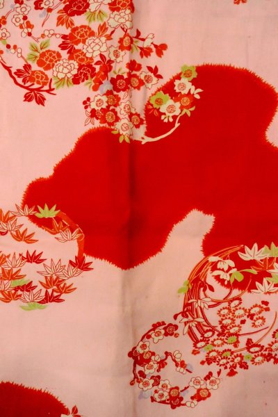 画像4: P0421E 女性用 襦袢   シルク（正絹） 薄い桃色,  桜 【中古】【USED】【リサイクル】 ★★☆☆☆【P0421E】 (4)