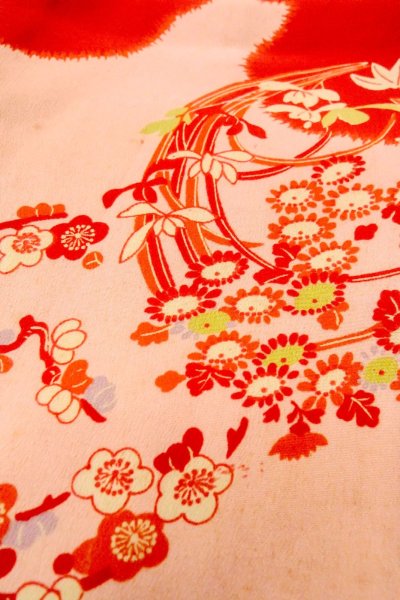 画像8: P0421E 女性用 襦袢   シルク（正絹） 薄い桃色,  桜 【中古】【USED】【リサイクル】 ★★☆☆☆【P0421E】 (8)