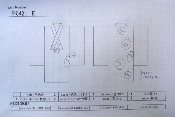 画像13: P0421E 女性用 襦袢   シルク（正絹） 薄い桃色,  桜 【中古】【USED】【リサイクル】 ★★☆☆☆【P0421E】 (13)