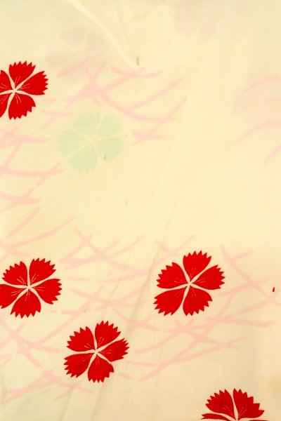 画像3: P0421F 女性用 襦袢   シルク（正絹） 淡い桃色,  芝草 【中古】【USED】【リサイクル】 ★☆☆☆☆【P0421F】 (3)