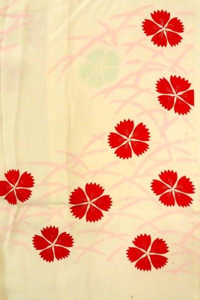 画像4: P0421F 女性用 襦袢   シルク（正絹） 淡い桃色,  芝草 【中古】【USED】【リサイクル】 ★☆☆☆☆【P0421F】 (4)