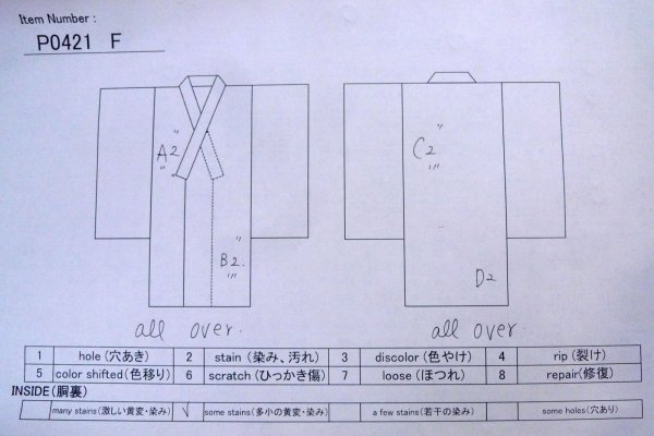 画像13: P0421F 女性用 襦袢   シルク（正絹） 淡い桃色,  芝草 【中古】【USED】【リサイクル】 ★☆☆☆☆【P0421F】 (13)