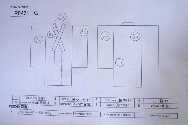 画像13: P0421G 女性用 襦袢   シルク（正絹） 淡い黄色,  四角 【中古】【USED】【リサイクル】 ★★☆☆☆【P0421G】 (13)