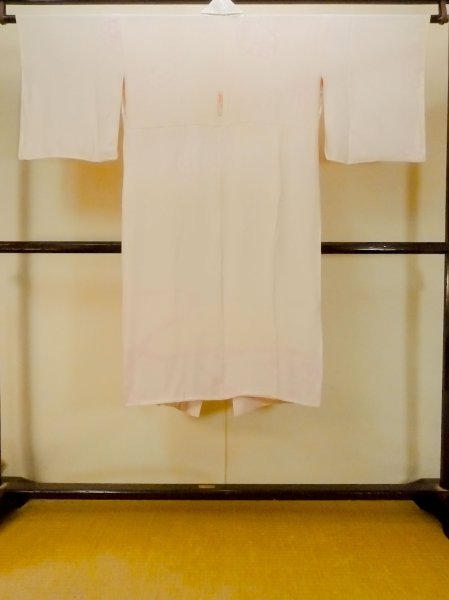 画像2: P0421H 女性用 襦袢   シルク（正絹） 淡い桃色,  抽象的模様 【中古】【USED】【リサイクル】 ★★☆☆☆【P0421H】 (2)