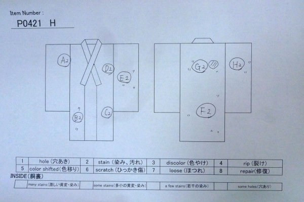 画像13: P0421H 女性用 襦袢   シルク（正絹） 淡い桃色,  抽象的模様 【中古】【USED】【リサイクル】 ★★☆☆☆【P0421H】 (13)