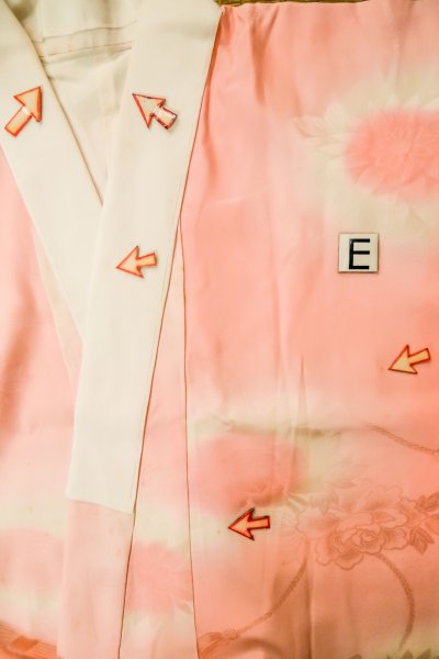 画像18: P0421L 女性用 襦袢   シルク（正絹） 淡い桃色,  ぼかし 【中古】【USED】【リサイクル】 ★★☆☆☆【P0421L】 (18)