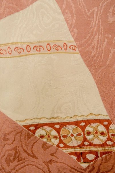 画像6: P0421R 女性用 襦袢   シルク（正絹） 薄い珊瑚色,  花 【中古】【USED】【リサイクル】 ★★★☆☆【P0421R】 (6)