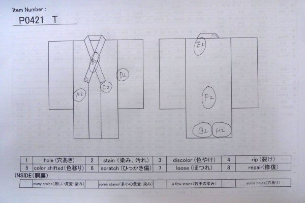 画像13: P0421T 女性用 襦袢   化繊 光沢のあるオフ　ホワイト,  【中古】【USED】【リサイクル】 ★★☆☆☆【P0421T】 (13)