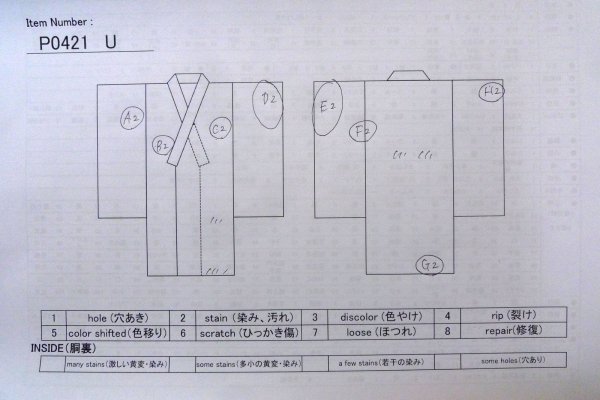 画像13: P0421U 女性用 襦袢   化繊 光沢のある白,  【中古】【USED】【リサイクル】 ★★★☆☆【P0421U】 (13)