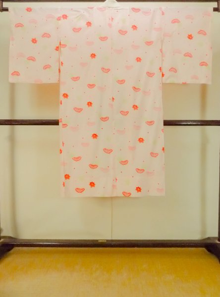 画像2: P0422B 女性用 襦袢   モスリン 淡い桃色,  桜 【中古】【USED】【リサイクル】 ★★★☆☆【P0422B】 (2)