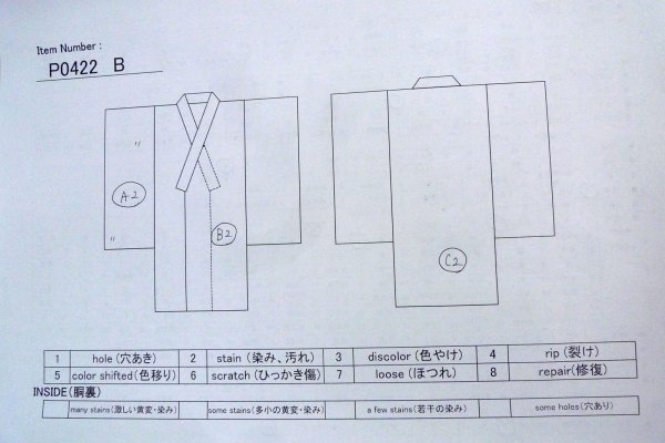画像13: P0422B 女性用 襦袢   モスリン 淡い桃色,  桜 【中古】【USED】【リサイクル】 ★★★☆☆【P0422B】 (13)