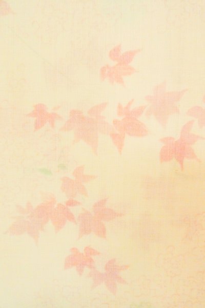 画像5: P0422C 女性用 襦袢   モスリン 薄いアイボリー,  梅 【中古】【USED】【リサイクル】 ★☆☆☆☆【P0422C】 (5)