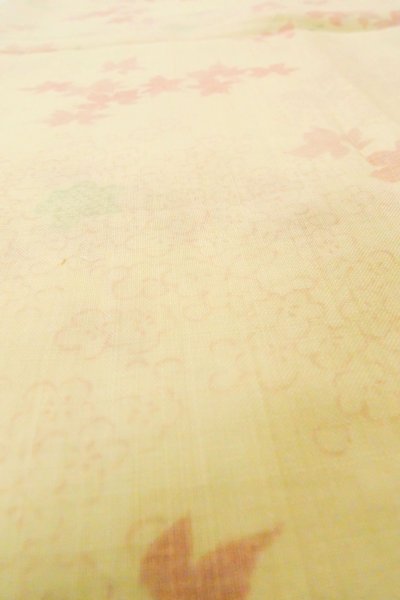画像8: P0422C 女性用 襦袢   モスリン 薄いアイボリー,  梅 【中古】【USED】【リサイクル】 ★☆☆☆☆【P0422C】 (8)