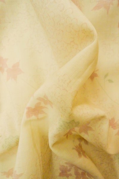 画像11: P0422C 女性用 襦袢   モスリン 薄いアイボリー,  梅 【中古】【USED】【リサイクル】 ★☆☆☆☆【P0422C】 (11)