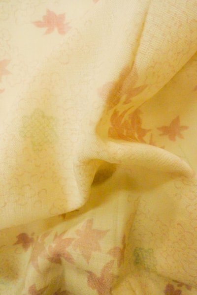 画像12: P0422C 女性用 襦袢   モスリン 薄いアイボリー,  梅 【中古】【USED】【リサイクル】 ★☆☆☆☆【P0422C】 (12)