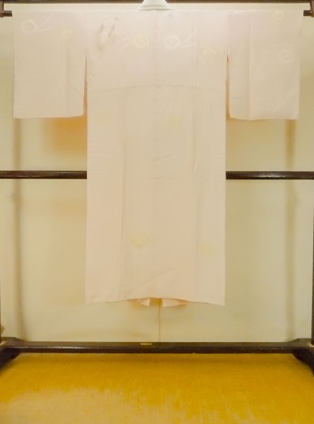 画像2: P0422D 女性用 襦袢   シルク（正絹） 淡い桃色,  梅 【中古】【USED】【リサイクル】 ★★☆☆☆【P0422D】 (2)