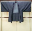 画像1: P0526B 男性用 羽織   シルク（正絹） 深い紺,  チェック柄 【中古】【USED】【リサイクル】 ★★★☆☆【P0526B】 (1)