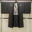 画像1: P0526C 男性用 羽織   シルク（正絹） 黒,  山 【中古】【USED】【リサイクル】 ★★★★☆【P0526C】 (1)